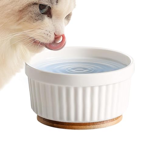 Heated Pet Bowl, Cat Food Bowls, Cat Dishes and Bowls, Winter Pet Feeding Dish with Heating, 4.72x2.56 Inches Heated Ceramic Dog Feeder for Cold Weather, White, Pink and Black von Jubepk