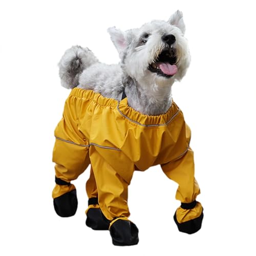 Hundekleidung, Hundepullover mit Schuhen, wasserdichte Hundeschuhe, rutschfeste wasserdichte Hundeschuhe, Leggings, Haustier-Hundeschuhe mit verstellbaren Riemen für Outdoor, Zupf-Poncho von Jubepk