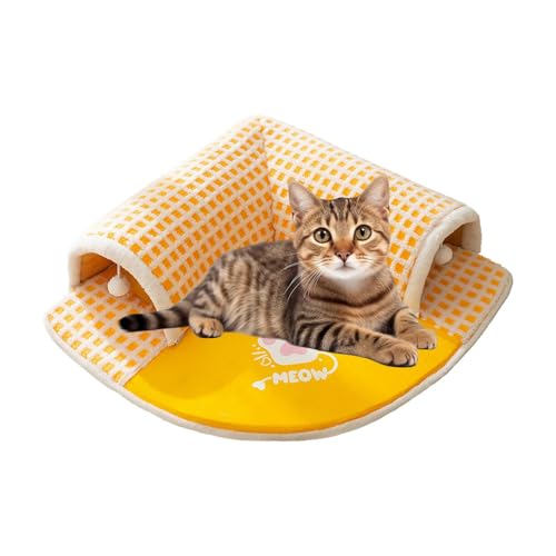 Indoor Cat Tunnel, Cat Play Tunnel, Rutschfestes Katzenbett, 2 in 1 Katzenbett, Katzentunnelteppich, gemütliches Katzen-Versteck Katzenversteck, Katzenversteck-Bett 50 cm für Katzen drinnen oder von Jubepk