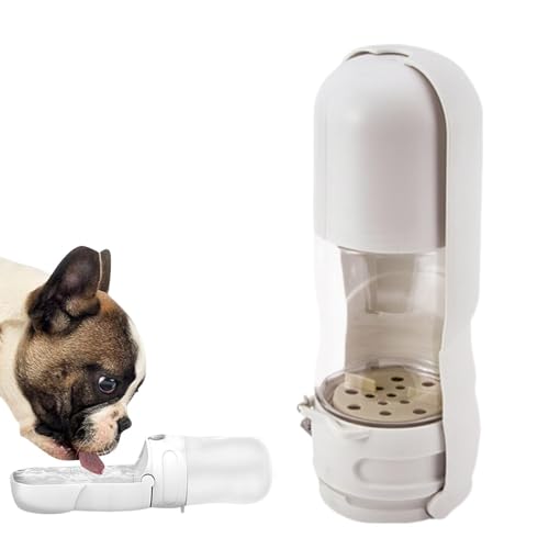 Jubepk 2 in 1 Hundewasserflasche, 2 in 1 Hundefutter integrierter Trinkbrunnen, Hundezubehör Fütterungsbedarf mit Aktivkohlefilter, auslaufsicheres Design für Spaziergänge von Jubepk