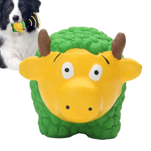 Jubepk Dog Squeak Toy, Squeaky Dog Lamb, 2.91x3.03x3.94 Inches, Rubber Teething Game, Creative Design, Puppy Teeth Cleaning for Training and Small Dogs (Multicolor) von Jubepk