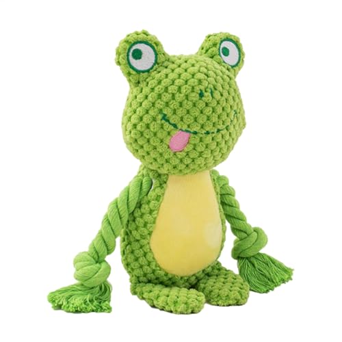 Jubepk Dog Squeaky Toy, Cartoon Rope Doll for Puppies, Interactive Pet Chewing Toy, Fox, Elephant, Frog Squeaky Doll, 24cm/9.45 Inches Ideal for Chewers and Playtime Fun von Jubepk