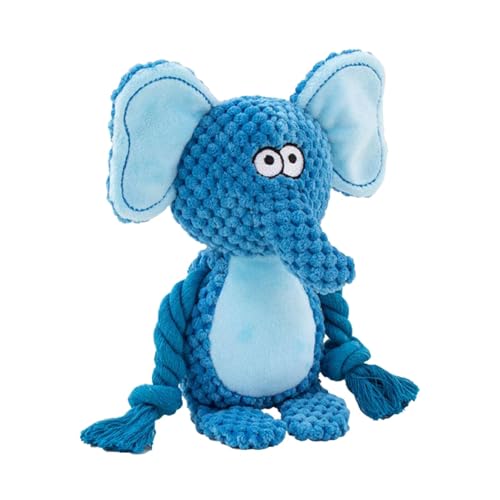 Jubepk Dog Squeaky Toy, Cartoon Rope Doll for Puppies, Interactive Pet Chewing Toy, Fox, Elephant, Frog Squeaky Doll, 24cm/9.45 Inches Ideal for Chewers and Playtime Fun von Jubepk