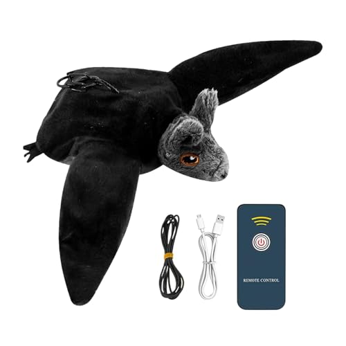 Jubepk Flapping Bat Cat Toy - Remote Control Flapping Bat with Catnip - Pet Exercise Toys, Beating Wings Toys for Kitten Exercise, Vivid Chirping, 3 Modes von Jubepk