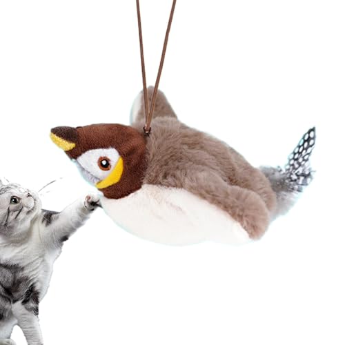 Jubepk Flying Bird Toys, Cat Teaser Stick, Simulation Sparrow Toy, Interactive Cat Toys, Electronic Flying Bird Cat Toy with Touch Activated Sparrow Teaser Stick for Indoor and Outdoor Play von Jubepk