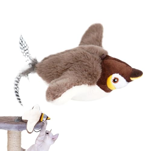 Jubepk Flying Bird Toys, Cat Teaser Stick, Simulation Sparrow Toy, Interactive Cat Toys, Electronic Flying Bird Cat Toy with Touch Activated Sparrow Teaser Stick for Indoor and Outdoor Play von Jubepk