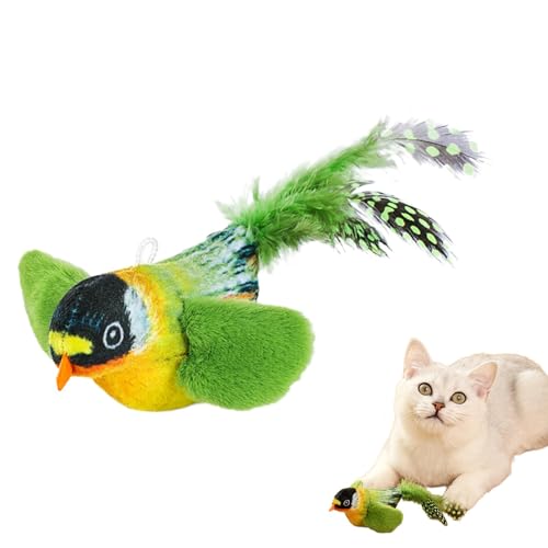 Jubepk Flying Cat Toys, Chirping Kitten Toys, Interactive Cat Toys, Flapping Bird Toy, Bird Simulation Toy, Touch Activated Toys, Cat Enrichment Toys, Pet Bird Toy, Indoor Cat Toy, Cat Pet Supplies von Jubepk