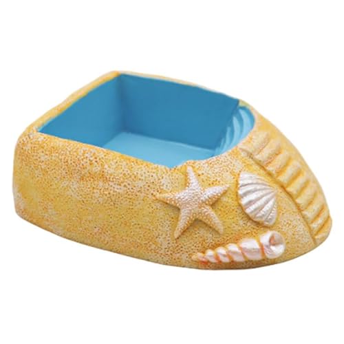 Jubepk Hermit Crab Pool, Beach Style Bowl, Reptile Ramp Dish, Crab Water Bowl with A Ramp for Basking, Perfect for Reptile Tanks and Providing Both A Food Dish and Bathing Pool von Jubepk