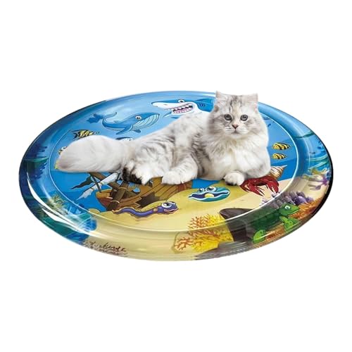 Jubepk Pet Play Wassersensor-Pad, sensorische Wasserspielmatte für Katzen | Hundespielmatte,Tragbare Wasserspielmatte für Katzen, Sommer-Wasserpad für Kätzchen, Haustiere, Katzen, Hunde von Jubepk