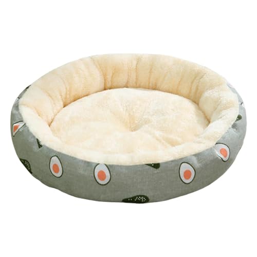 Jubepk Rundes Haustierbett, Schaumstoff-Tierbett, weich, waschbar, beruhigendes rundes Hunde- und Katzenbett, weiches und Haustierkissen, wärmendes Welpenbett, Oxford-Stoff, 200 g, 40 x 40 x 10 cm von Jubepk