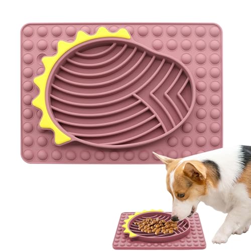 Jubepk Silikon Leckmatte, Slow Feeder Matte, Pet Lick Pad, Hund Leckmatte, Welpen Slow Feeder, Katze Lecken Pad, Glatte Textur Matte für Welpen Katze Kätzchen 27,5 x 19,5 x 3 cm von Jubepk