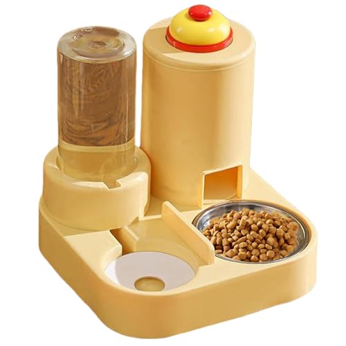 Wasserflasche Katzennapf | Futter- und Wassernapf Set | Abnehmbarer Welpennapf | Nass- und Trockenfutterschale | Welpenfutter und Wassernapf Set, Mittelgroßer Hundenapf, Tierfutter und von Jubepk