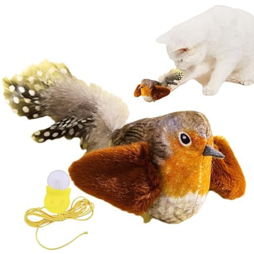 Interaktives Chirping Bird Cat Toy | Interaktives Vogelkatze Spielzeug, realistischer Chirp -Tweet -Katzenminzenspielzeug, Katzenübungspotenziger, Berührung aktivierter Vogelkatze Spielzeug für Innenk Interaktives Chirping Bird Cat Toy | Interaktives Vogelkatze Spielzeug, realistischer Chirp -Tweet -Katzenminzenspielzeug, Katzenübungspotenziger, Berührung aktivierter Vogelkatze Spielzeug für Innenk von Jubilofex