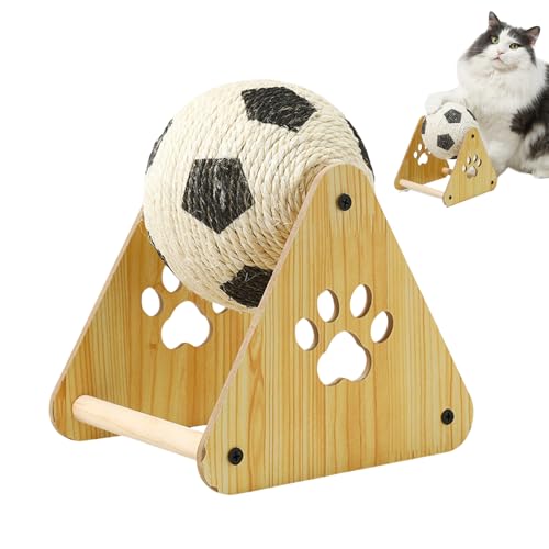 Jubilofex Sisal-Kratzer – Sisalball, Katzenkratzspielzeug mit Holzsockel, kugelförmige Nagelfeile, Kratzer, Bereicherung, Übung, Fußball, Haustierbedarf für kleine und mittelgroße Rassen Jubilofex Sisal-Kratzer – Sisalball, Katzenkratzspielzeug mit Holzsockel, kugelförmige Nagelfeile, Kratzer, Bereicherung, Übung, Fußball, Haustierbedarf für kleine und mittelgroße Rassen von Jubilofex