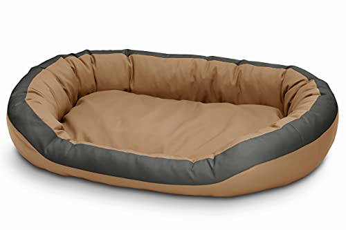 Hundebett aus Ekoleder, weiches Kissen für mittelgroße und große Hunde, flauschiges Hundebett, Sofa Luxus M-XL von Juelle