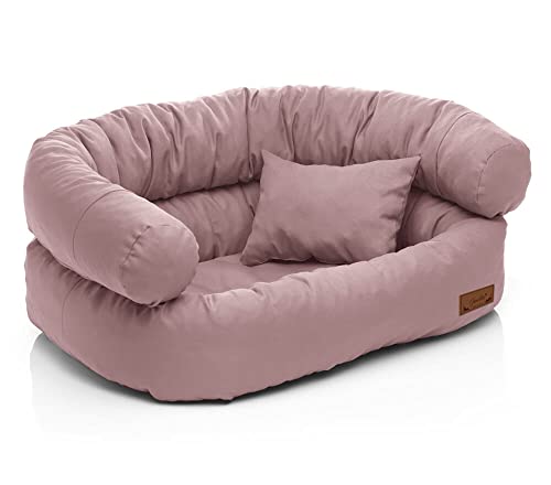 Juelle Hundebett - Großhundesofa, Abnehmbarer Bezug maschinenwaschbar, flauschiges Bett, Hundesessel Santi S-XXL (Größe: XL - 120x85 cm, Dunkel Puder Rose) von Juelle