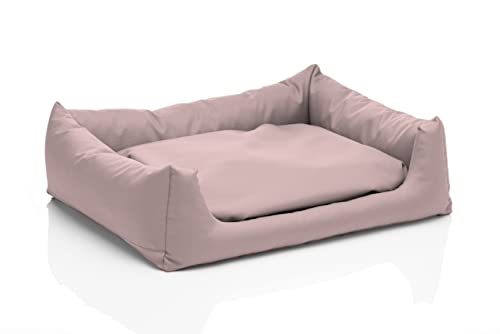 Juelle Hundebett - Hundekissen für große Hunde - Abnehmbarer Bezug, maschinenwaschbar, flauschiges Bett, Hundesofa Pola XXS-XL (Größe: L - 100 x 80 cm, Helles Puder Rosa) von Juelle