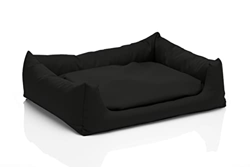 Juelle Hundebett - Hundekissen für große Hunde - Abnehmbarer Bezug, maschinenwaschbar, flauschiges Bett, Hundesofa Pola XXS-XL (Größe: L - 100x80 cm, Schwarz) von Juelle