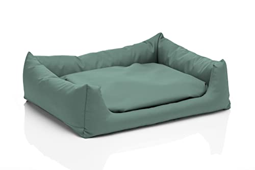 Juelle Hundebett - Hundekissen für große Hunde - Abnehmbarer Bezug, maschinenwaschbar, flauschiges Bett, Hundesofa Pola XXS-XL (Größe: XL - 120x90 cm, Dunkle Mint) von Famry