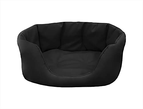 Juelle Hundebett aus Kunstleder, Bett Mittelhund Flauschiges Hundekissen, Sofa Paris S-XL (80x60 cm, Schwarz) von IKIMI