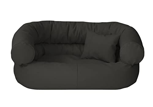 Juelle Hundebett aus Kunstleder Baby Hunde Kissen Ausziehbarer Bezug, Kuscheliges Hundesofa, Hundebett Fergus S-XXL (70x50cm, Graphit) von Juelle