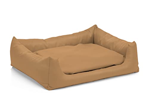 Juelle Hundebett aus Kunstleder Hundebett Kuschelbett Sofy Rex S-XXL (100x80cm, Beige) von Juelle