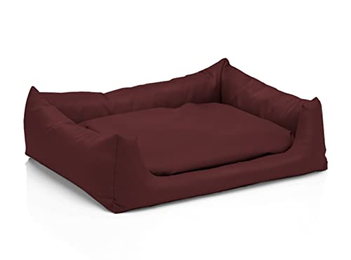 Juelle Hundebett aus Kunstleder Hundebett Kuschelbett Sofy Rex S-XXL (100x80cm, Bordeaux) von Juelle