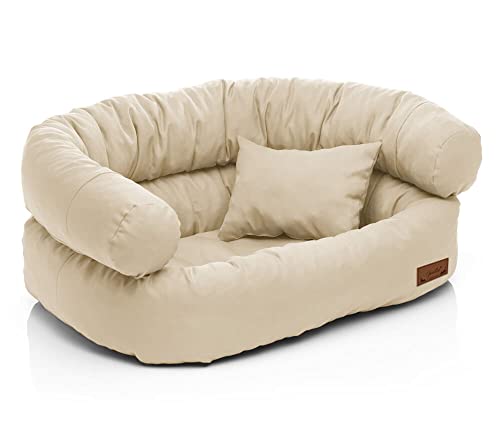 Juelle Hundebett - Großhundesofa, Abnehmbarer Bezug maschinenwaschbar, flauschiges Bett, Hundesessel Santi S-XXL (Größe: L - 100x80cm, Ecru) von Juelle