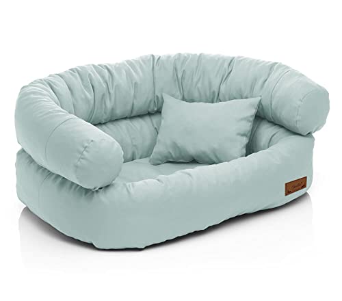 Juelle Hundebett - Großhundesofa, Abnehmbare Abdeckung, maschinenwaschbar, flauschiges Bett, Hundesessel Santi S-XXL (Größe: XXL - 140x100 cm, Hellmint) von Juelle