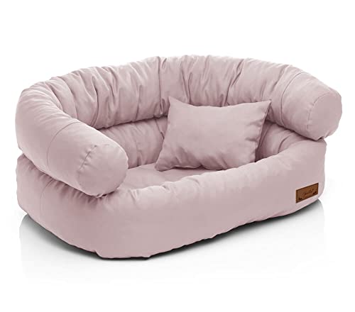 Juelle Großhundbett - Sofa für große Hunde, Abnehmbare Abdeckung, maschinenwaschbar, flauschiges Bett, Hundesessel Santi S-XXL (Größe: XL - 120x85 cm, Helles Puder Rose) von Juelle