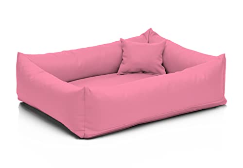 Juelle Kleinhund Hundebett - Hundekissen für kleine Hunde, Abnehmbarer Bezug Waschbar, flauschiges Bett, Hundesofa Saba S-XXL (Größe: S - 70 x 50 cm, Hellrosa) von Juelle