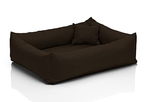 Juelle Kleinhund Hundebett - Hundekissen für kleine Hunde Abnehmbarer Bezug Waschmaschinenfest flauschiges Bett Hundesofa Saba S-XXL (Größe: S - 70 x 50 cm, Dunkelbraun) von Juelle