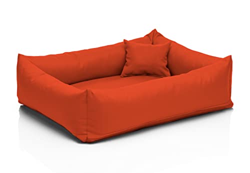 Juelle Kleinhund Hundebett - Hundekissen für kleine Hunde Abnehmbarer Bezug Waschmaschinenfest flauschiges Bett Hundesofa Saba S-XXL (Größe: S - 70 x 50 cm, Orange) von Juelle