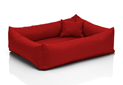 Juelle Kleinhund Hundebett - Hundekissen für kleine Hunde Abnehmbarer Bezug Waschmaschinenfest flauschiges Bett Hundesofa Saba S-XXL (Größe: S - 70x50 cm, Rot) von Juelle