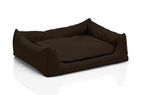 Juelle Kleinhundbett - Hundekissen für kleine Hunde Abnehmbarer Bezug Waschmaschinenfest flauschiges Bett Hundesofa Pola XXS-XL (Größe: XS - 60x50 cm, Dunkelbraun) von Juelle