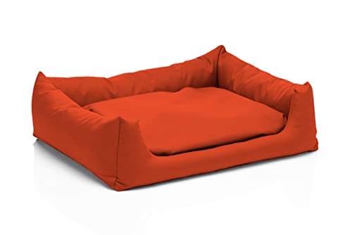 Juelle Kleinhundbett - Kleinhundkissen Abnehmbares Bezug, maschinenwaschbar, flauschiges Bett, Hundesofa Pola XXS-XL (Größe: S - 70x60 cm, Orange) von Juelle