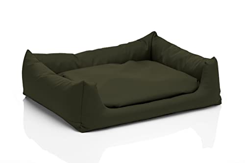 Juelle Kleinhundbett - Kleinhundkissen Abnehmbares Bezug Waschmaschinenfest flauschiges Bett Hundesofa Pola XXS-XL (Größe: S - 70x60 cm, Khaki) von Juelle