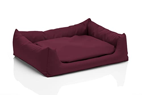 Juelle Kleinhundbett - Kleinhundkissen Abnehmbares Bezug Waschmaschinenfest flauschiges Bett Hundesofa Pola XXS-XL (Größe: XS - 60x50 cm, Bordeaux) von Juelle