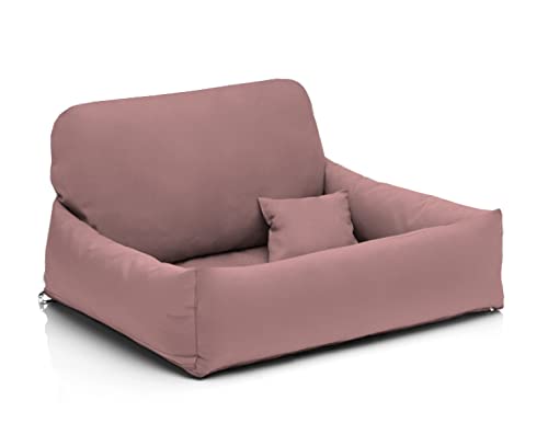 Juelle Orthopädisches Hundebett Hundesofa mit Orthopädischer Matratze für Große Hunde Abnehmbarer Bezug, Maschinenwaschbar Drako M-XL (120x90 cm, Puder Darkrosa Rosa) von Juelle