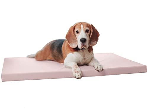 Juelle Orthopädisches Hundebett - Matratze, Ergonomische Matte für mittelgroße und große Hunde, Abnehmbarer Bezug, maschinenwaschbar, Karo M-XXL (Größe: L - 100x75 cm, Helles Puder Rosa) von Juelle