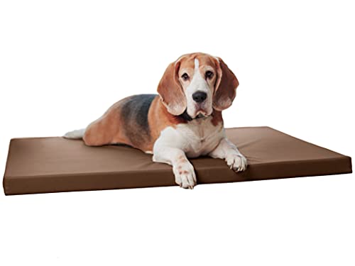 Juelle Orthopädisches Hundebett - Matratze Ergonomische Matte für mittelgroße und große Hunde Abnehmbarer Bezug Waschbar Karo M-XXL (Größe: XXL - 150x100 cm, Hellbraun) von Juelle