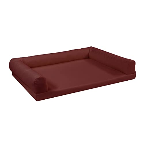 Juelle Orthopädisches Hundebett aus Kunstleder, Hundesofa mit Orthopädischer Hundematratze, Abnehmbarer Hülle, Maschinenwaschbar Lord L-XXL (130x95cm, Bordeaux) von Juelle