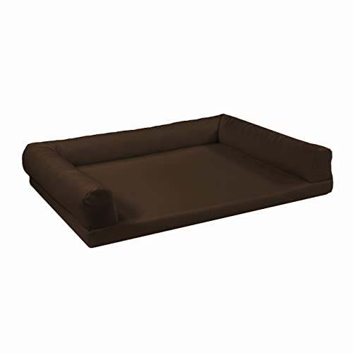 Juelle Orthopädisches Hundebett aus Kunstleder, Hundesofa mit Orthopädischer Hundematratze, Abnehmbarer Hülle, Maschinenwaschbar Lord L-XXL (130x95cm, Dunkelbraun) von Juelle