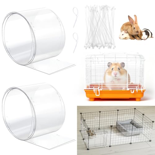 Juexica Meerschweinchen-Käfigauskleidung, transparent, schneidbar, mit vorgebohrten Löchern, Urin-Schutz, extra langer Käfigeinsatz mit 100 Kabelbändern, für Kaninchen, Hamster, Frettchen, Chinchilla, von Juexica