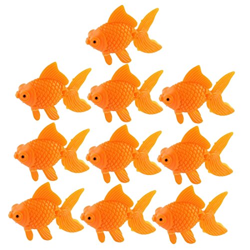 Jufjsfy Aquarium Orange Kunststoff Goldfisch Verzierung Aquarium Dekoration 10 Stueck von Jufjsfy