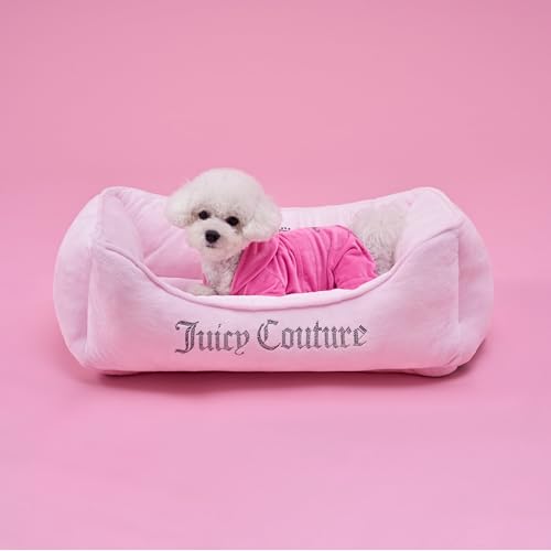 Juicy Couture Crown Bling Haustierbett für Hunde und Katzen, klein, 61 x 35,6 x 20,3 cm, Rosa von Juicy Couture Crown Bling Pink Pet Bed for Dogs and Cats - Small 24" x 14" x 8"