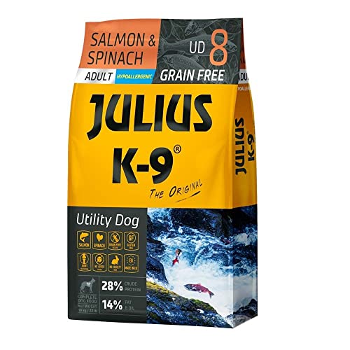 Panzi JULIUS-K9 - Erwachsen - Lachs & Spinat - Trockenfutter - 3 kg von Julius K-9