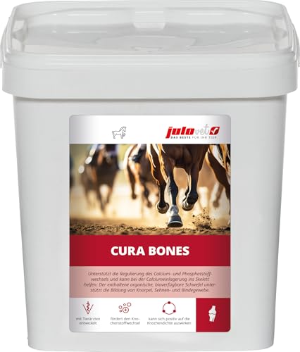 JuloVet Cura Bones | 3 kg | Ergänzungsfuttermittel für Pferde | Kann die Calcium- und Phosphatregulierung unterstützen | Zur Unterstützung von Knorpel, Sehnen- und Bindegewebe von JuloVet