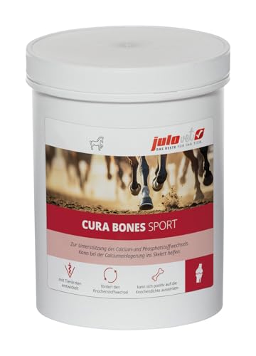 JuloVet Cura Bones Sport | 1 kg | Ergänzungsfuttermittel für Pferde | Zur Unterstützung der Bildung von Knorpel, Sehnen und Bindegewebe | Calcium- und Phosphat"Stoff"wechsel von JuloVet