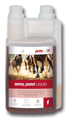 JuloVet Devil Joint Liquid | 1 l | Ergänzungsfuttermittel für Pferde | Zur Unterstützung des Bewegungsapparates | Teufelskralle und Artischocke könnten appetitanregend wirken von JuloVet